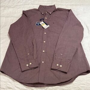 Nautica Men's Maroon Casual Button-Down Shirt